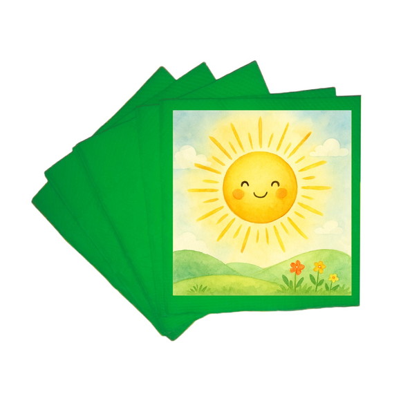 Guardanapo de Papel Personalizado Raio de Sol Aquarela - Imagem 4