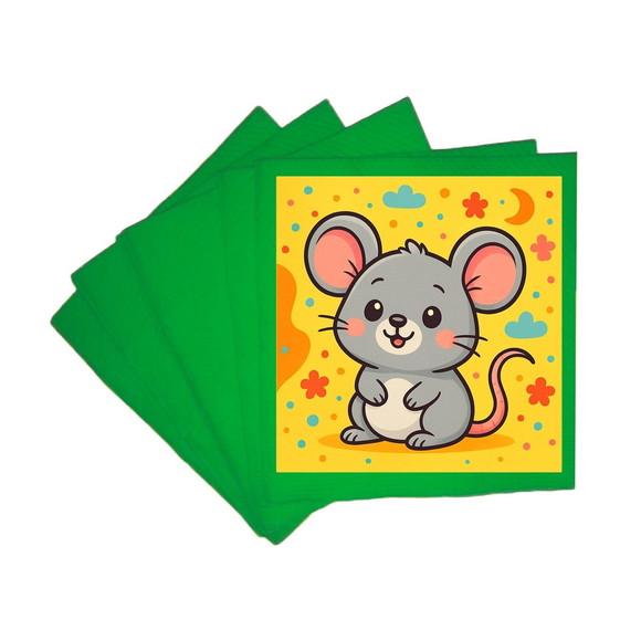 Guardanapo de Papel Personalizado Ratinho Fofo - Imagem 4