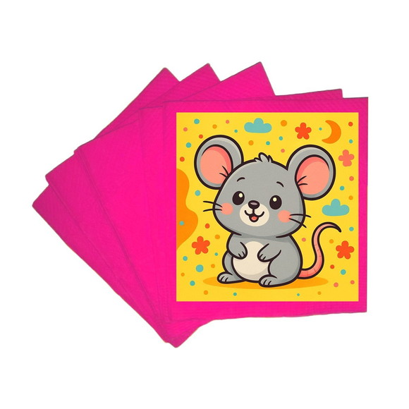 Guardanapo de Papel Personalizado Ratinho Fofo - Imagem 3