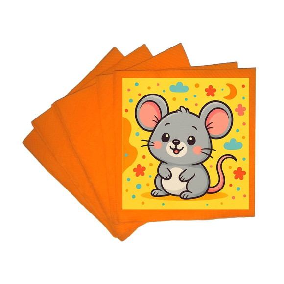Guardanapo de Papel Personalizado Ratinho Fofo - Imagem 5
