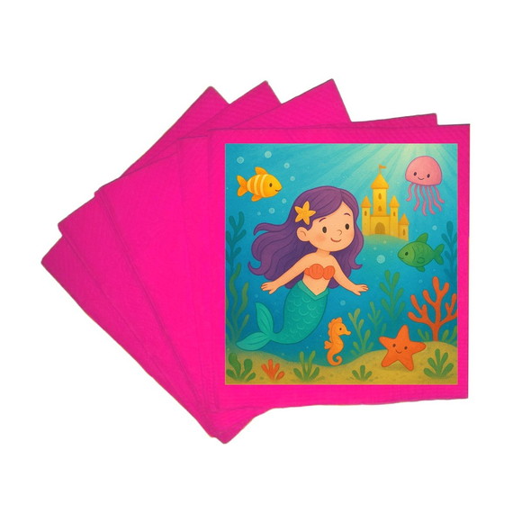 Guardanapo de Papel Personalizado Reino Subaquático - Imagem 3