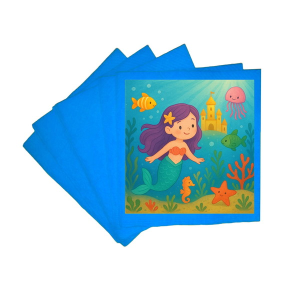 Guardanapo de Papel Personalizado Reino Subaquático - Imagem 2