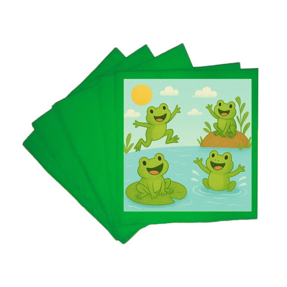 Guardanapo de Papel Personalizado Sapos Divertidos - Imagem 4