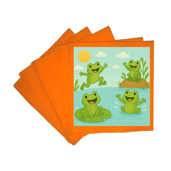 Guardanapo de Papel Personalizado Sapos Divertidos - Imagem 5