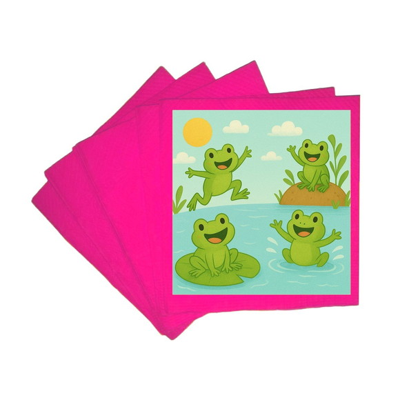 Guardanapo de Papel Personalizado Sapos Divertidos - Imagem 3