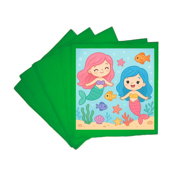 Guardanapo de Papel Personalizado Sereias - Imagem 4
