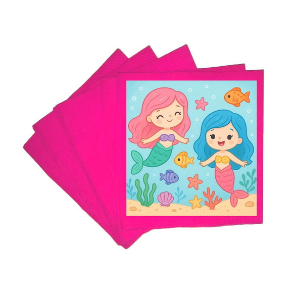 Guardanapo de Papel Personalizado Sereias - Imagem 3