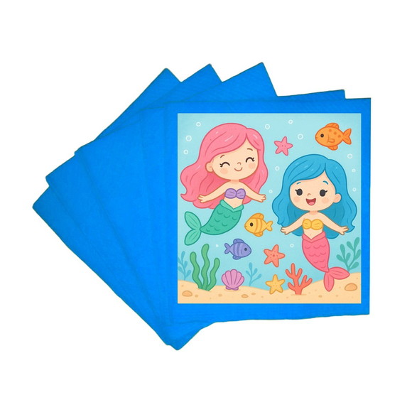 Guardanapo de Papel Personalizado Sereias - Imagem 2