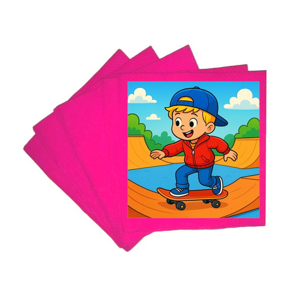 Guardanapo de Papel Personalizado Skate Kids - Imagem 3