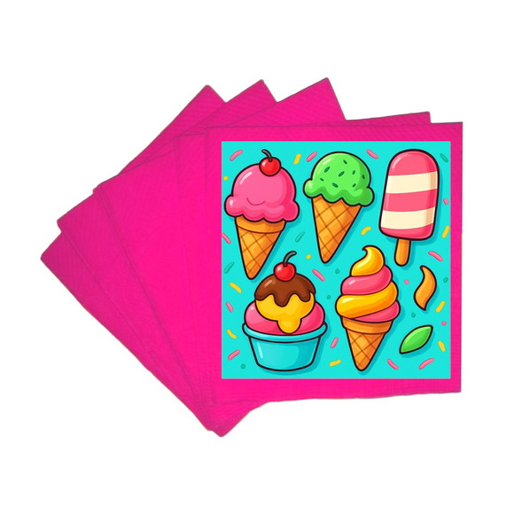 Guardanapo de Papel Personalizado Sorvetes - Imagem 3
