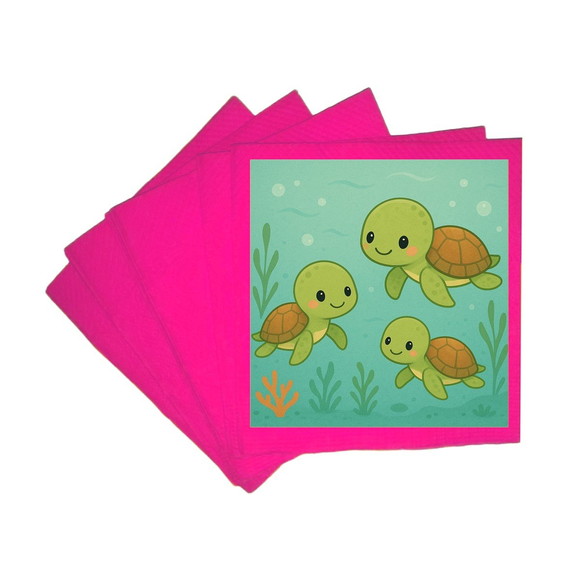 Guardanapo de Papel Personalizado Tartaruguinhas - Imagem 3