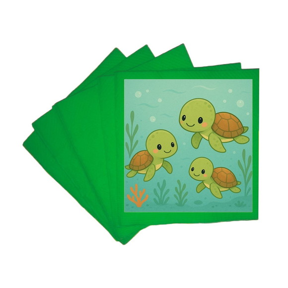 Guardanapo de Papel Personalizado Tartaruguinhas - Imagem 4