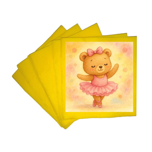 Guardanapo de Papel Personalizado Ursinha Bailarina