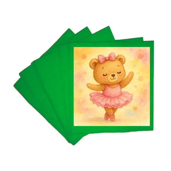 Guardanapo de Papel Personalizado Ursinha Bailarina - Imagem 4