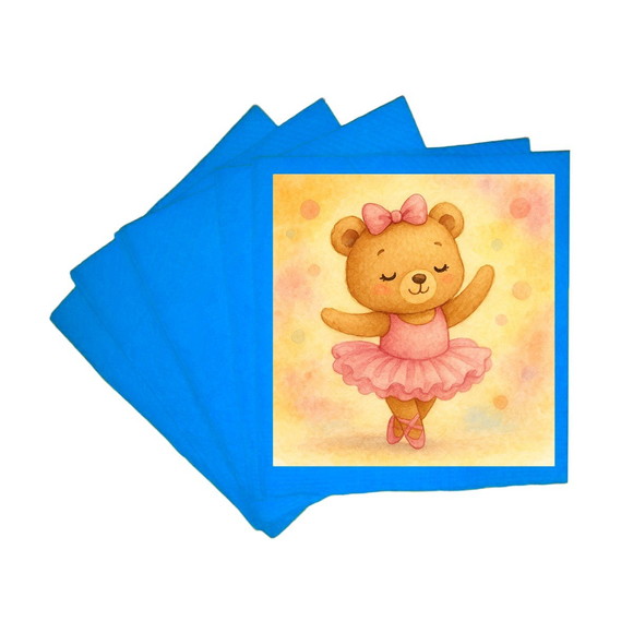 Guardanapo de Papel Personalizado Ursinha Bailarina - Imagem 2