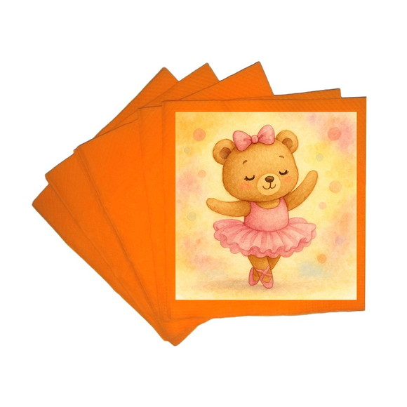 Guardanapo de Papel Personalizado Ursinha Bailarina - Imagem 5