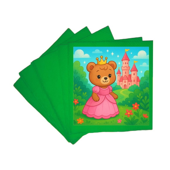 Guardanapo de Papel Personalizado Ursinha Princesa - Imagem 4