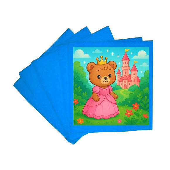 Guardanapo de Papel Personalizado Ursinha Princesa - Imagem 2