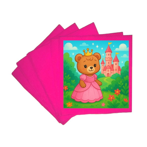 Guardanapo de Papel Personalizado Ursinha Princesa - Imagem 3
