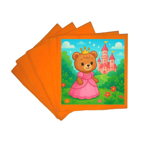 Guardanapo de Papel Personalizado Ursinha Princesa - Imagem 5