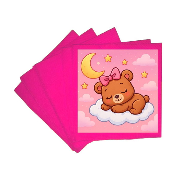 Guardanapo de Papel Personalizado Ursinha Soninho - Imagem 3