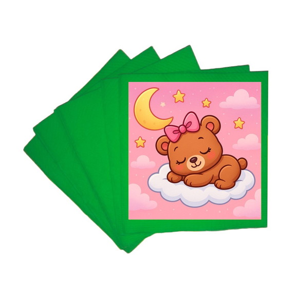 Guardanapo de Papel Personalizado Ursinha Soninho - Imagem 4