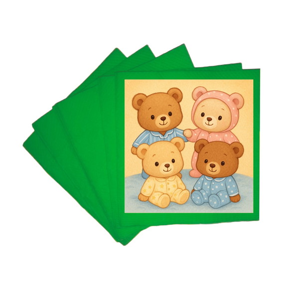 Guardanapo de Papel Personalizado Ursinhos de Pijama - Imagem 4
