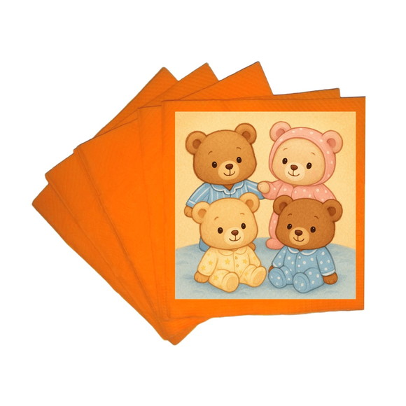 Guardanapo de Papel Personalizado Ursinhos de Pijama - Imagem 5