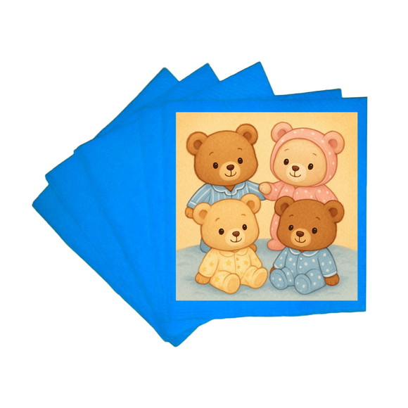 Guardanapo de Papel Personalizado Ursinhos de Pijama - Imagem 2