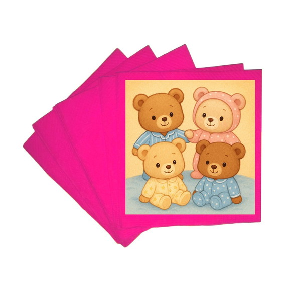 Guardanapo de Papel Personalizado Ursinhos de Pijama - Imagem 3