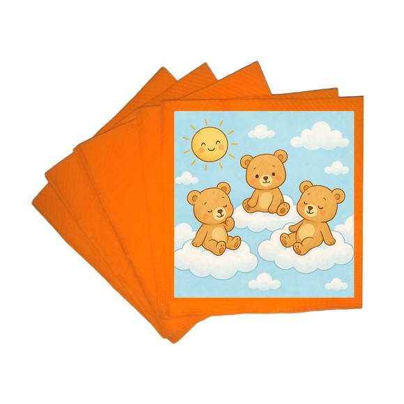 Guardanapo de Papel Personalizado Ursinhos na Nuvem - Imagem 5