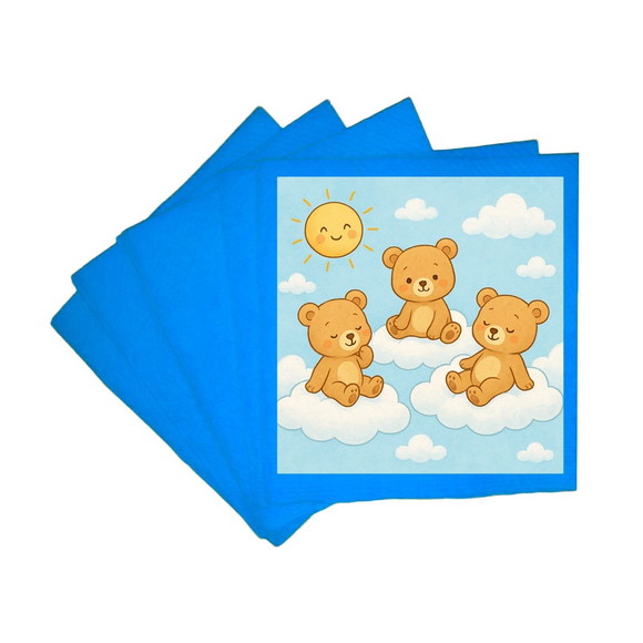Guardanapo de Papel Personalizado Ursinhos na Nuvem - Imagem 2