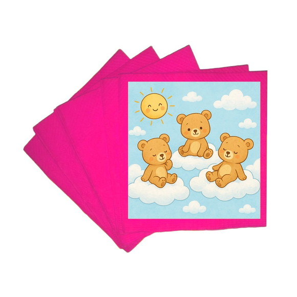 Guardanapo de Papel Personalizado Ursinhos na Nuvem - Imagem 3