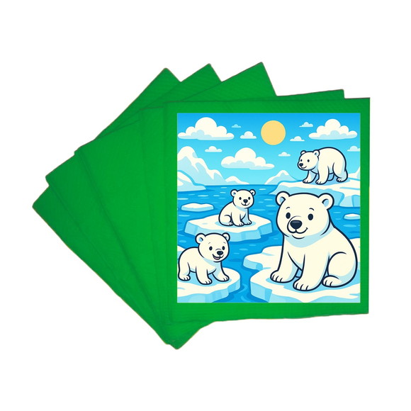 Guardanapo de Papel Personalizado Ursos Polares - Imagem 4