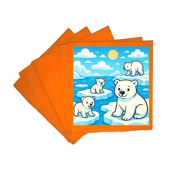 Guardanapo de Papel Personalizado Ursos Polares - Imagem 5