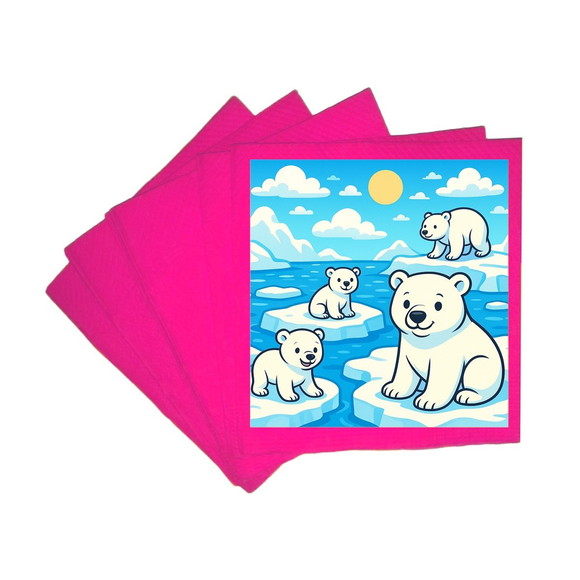 Guardanapo de Papel Personalizado Ursos Polares - Imagem 3