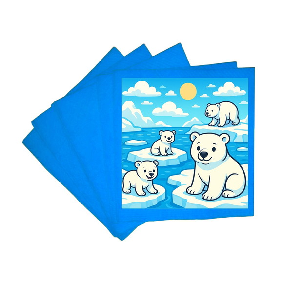 Guardanapo de Papel Personalizado Ursos Polares - Imagem 2