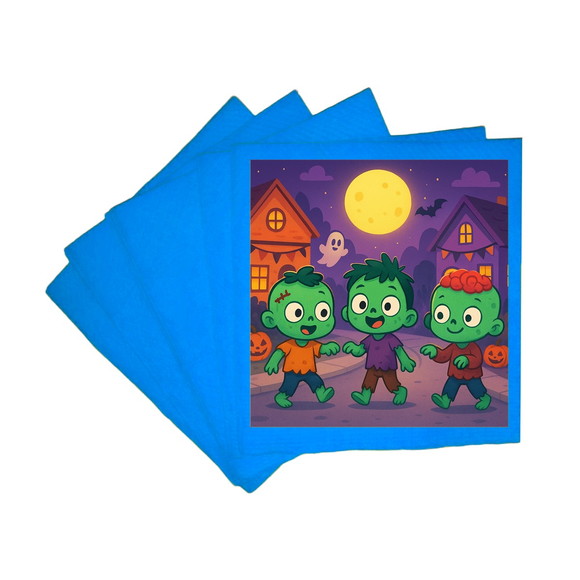 Guardanapo de Papel Personalizado Zumbis Fofinhos - Imagem 2