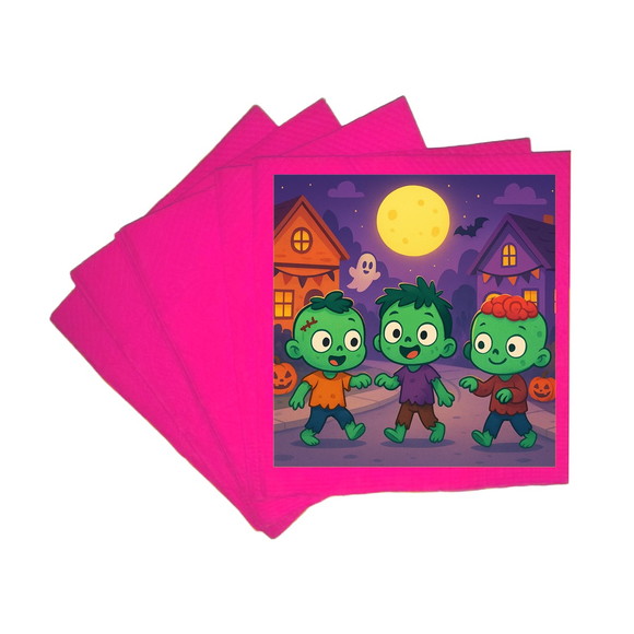 Guardanapo de Papel Personalizado Zumbis Fofinhos - Imagem 3