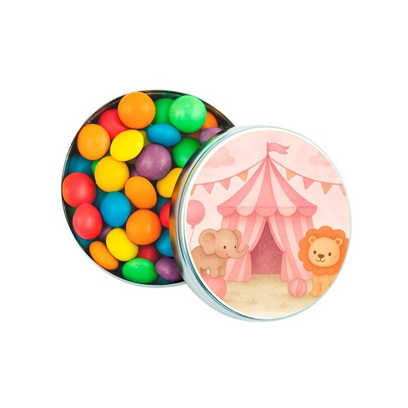 Latinha Metálica Personalizada Circo Rosa Aquarela - Imagem 3