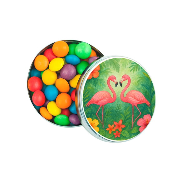 Latinha Metálica Personalizada Flamingo Aquarela - Imagem 3