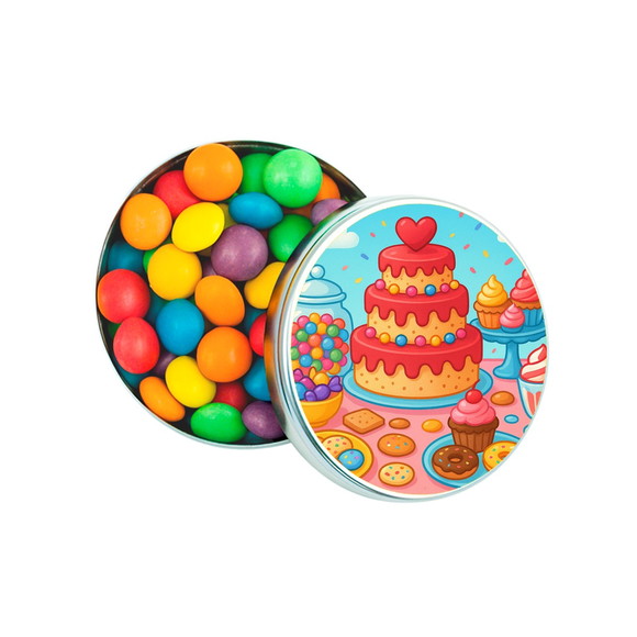 Latinha Metálica Personalizada Mesa Doces Coloridos - Imagem 3