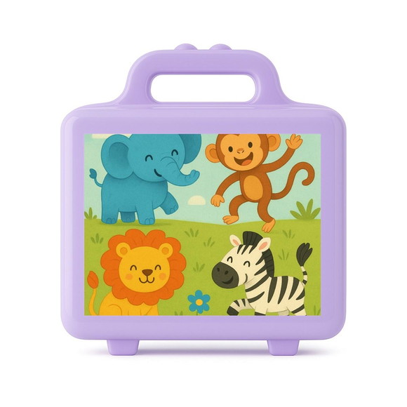 Maleta Plástica Personalizada 12x10cm Animais Divertidos - Imagem 4