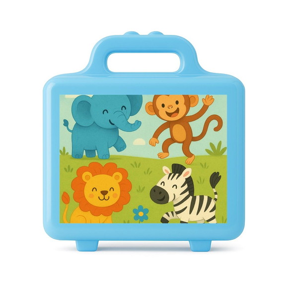 Maleta Plástica Personalizada 12x10cm Animais Divertidos - Imagem 2