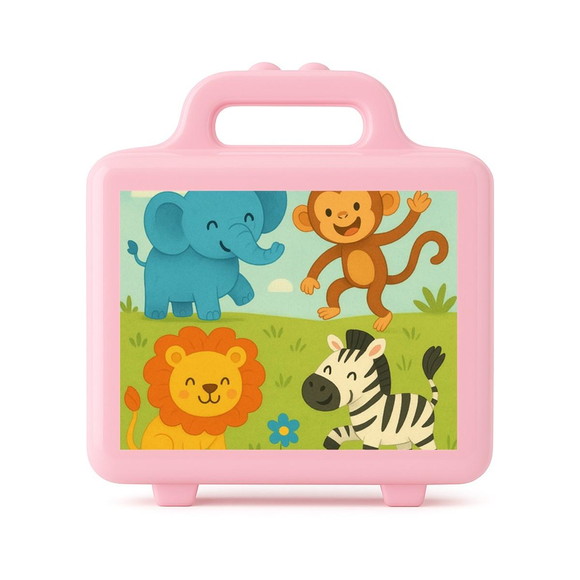 Maleta Plástica Personalizada 12x10cm Animais Divertidos - Imagem 3