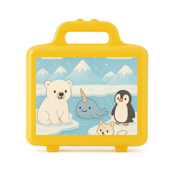 Maleta Plástica Personalizada 12x10cm Animais do Ártico