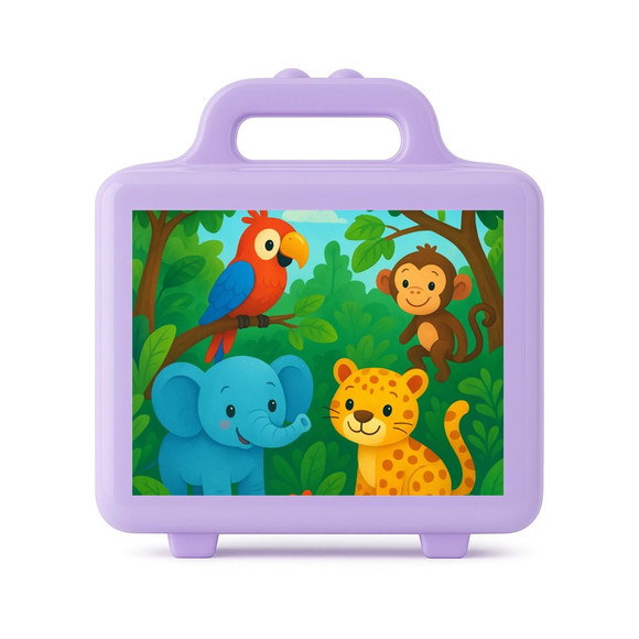 Maleta Plástica Personalizada 12x10cm Animais Tropicais - Imagem 4