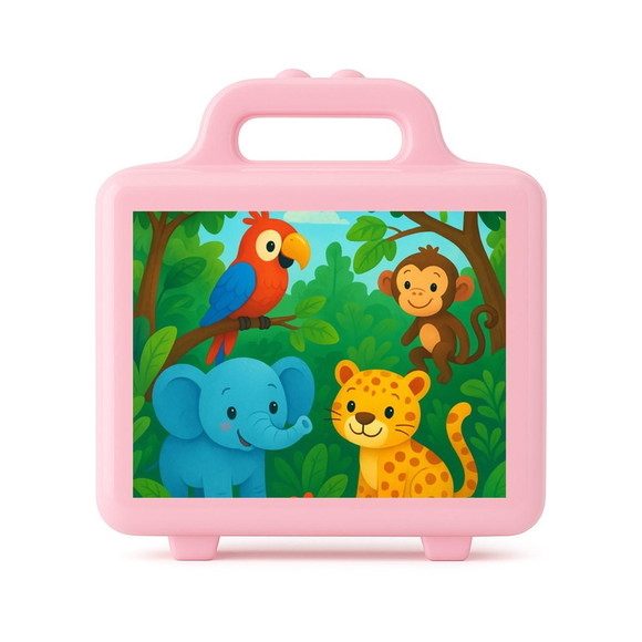 Maleta Plástica Personalizada 12x10cm Animais Tropicais - Imagem 3