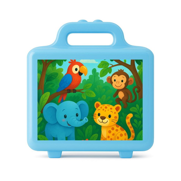 Maleta Plástica Personalizada 12x10cm Animais Tropicais - Imagem 2