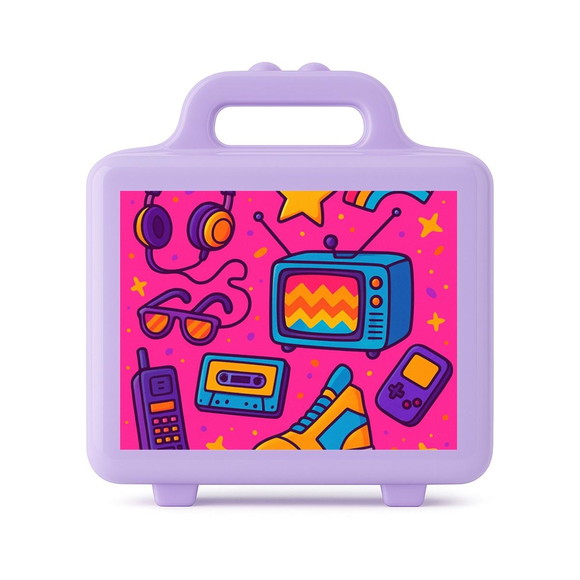 Maleta Plástica Personalizada 12x10cm Anos 80 - Imagem 4